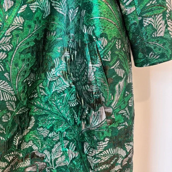 Dice Kayek Textured Brocade Green Coat